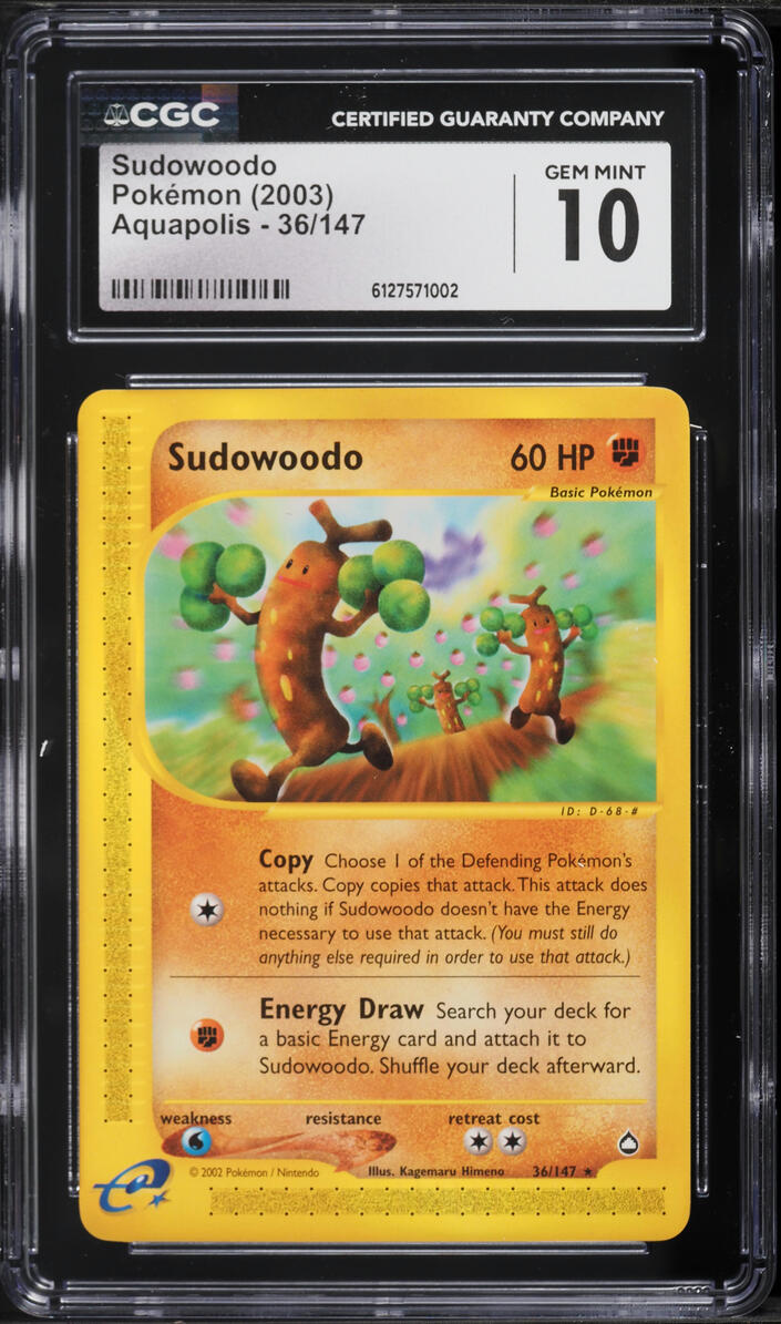 2003 Pokemon Aquapolis Sudowoodo #36 CGC 10 GEM MINT