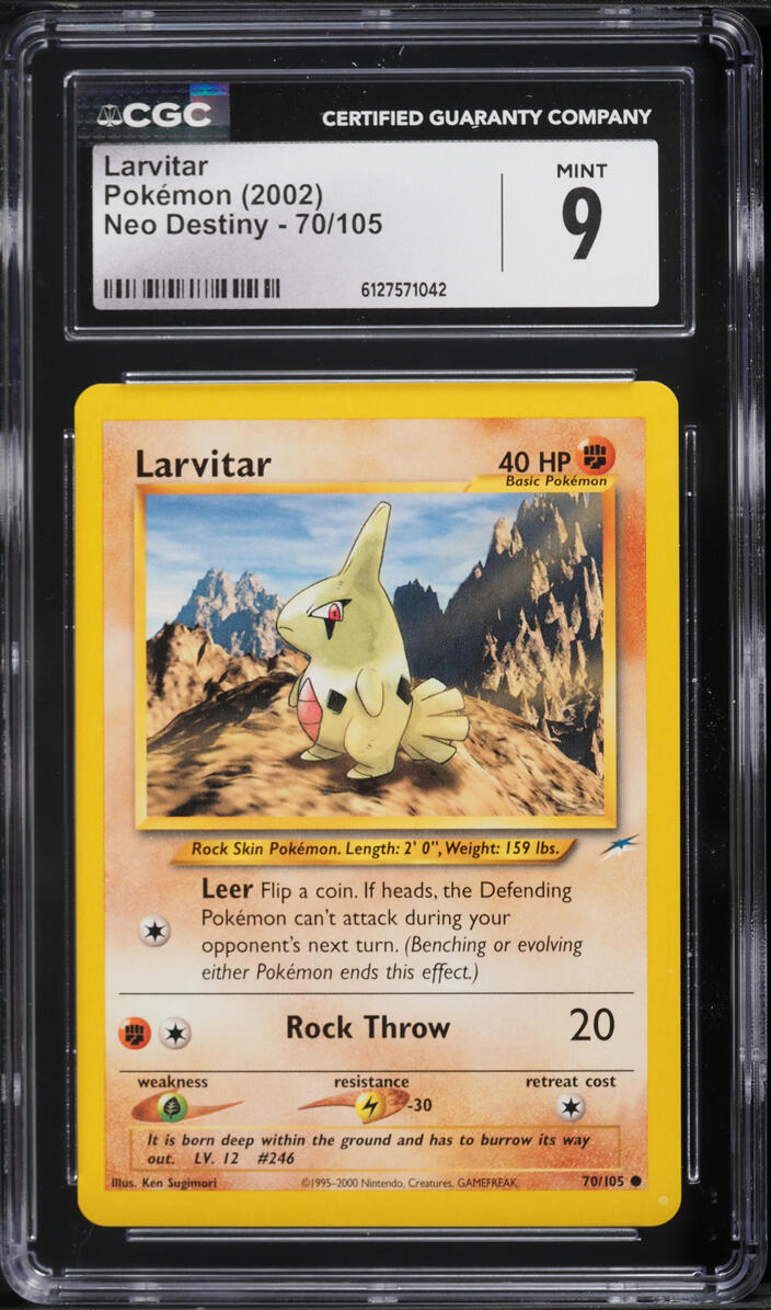 2002 Pokemon Neo Destiny Larvitar #70 CGC 9 MINT