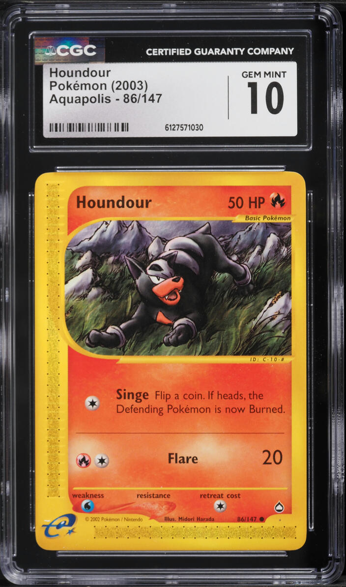 2003 Pokemon Aquapolis Houndour #86 CGC 10 GEM MINT