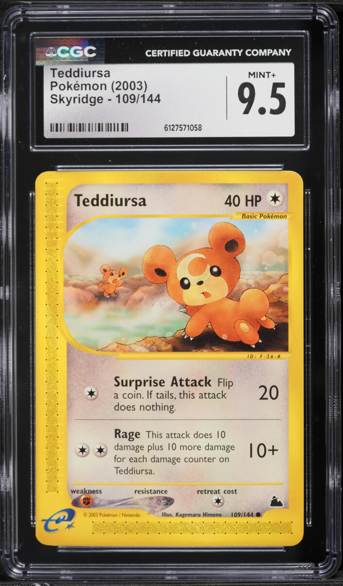 2003 Pokemon Skyridge Teddiursa #109 CGC 9.5 MINT+