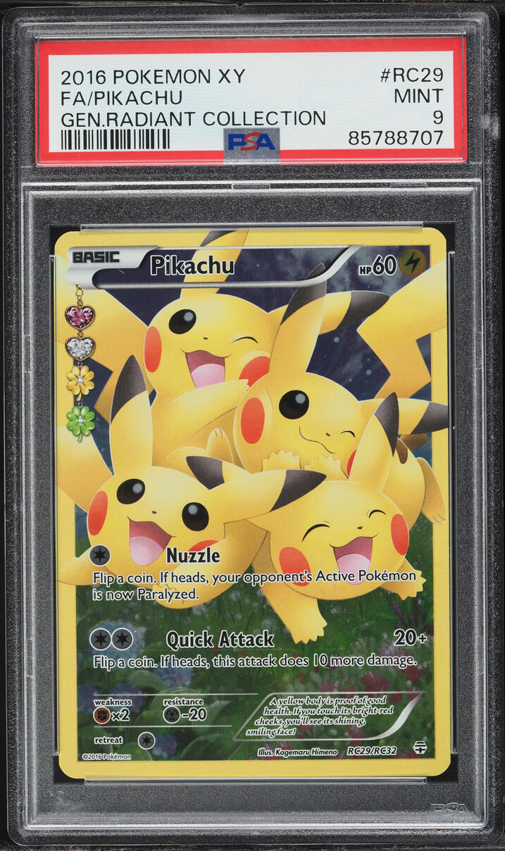 2016 Pokemon XY Generations Radiant Collection Full Art Pikachu #RC29 PSA 9 MINT
