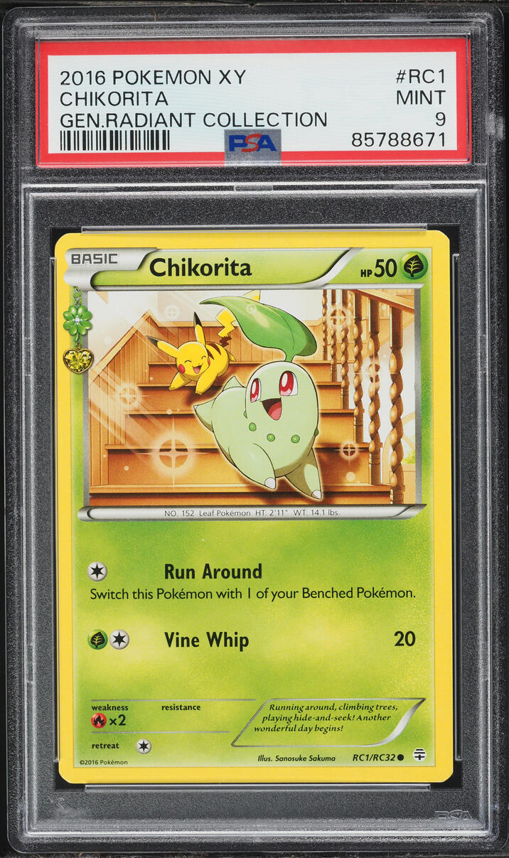 2016 Pokemon XY Generations Radiant Collection Chikorita #RC1 PSA 9 MINT