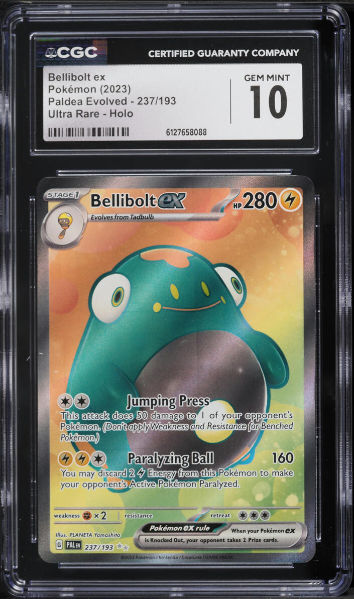 2023 Pokemon Scarlet & Violet Paldea Evolved Full Art Bellibolt Ex #237 CGC 10 GEM MINT