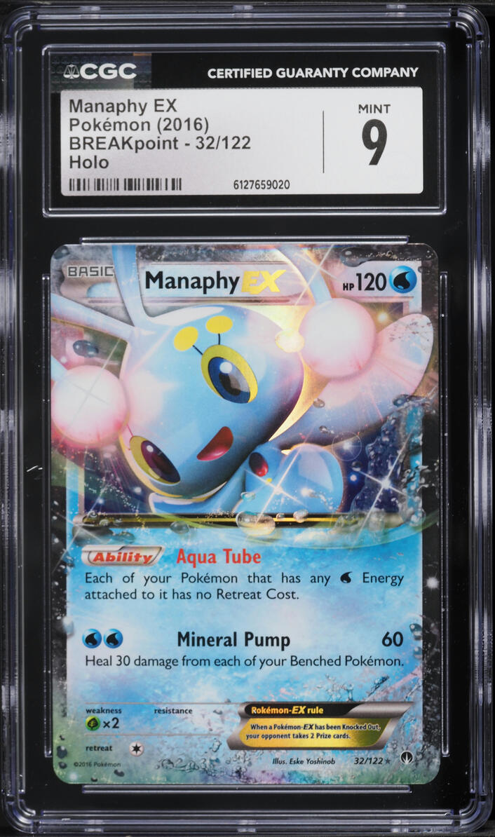 2016 Pokemon XY BREAKpoint Holo Manaphy EX #32 CGC 9 MINT