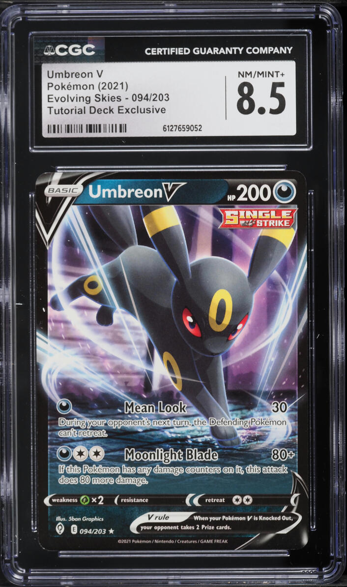 2021 Pokemon SWSH Evolving Skies Tutorial Deck Exclusive Holo Umbreon V #94 CGC 8.5 NM-MT+