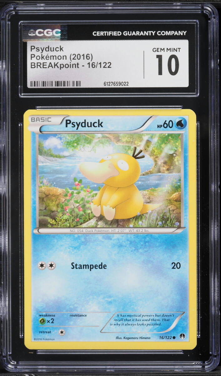 2016 Pokemon XY BREAKpoint Psyduck #16 CGC 10 GEM MINT