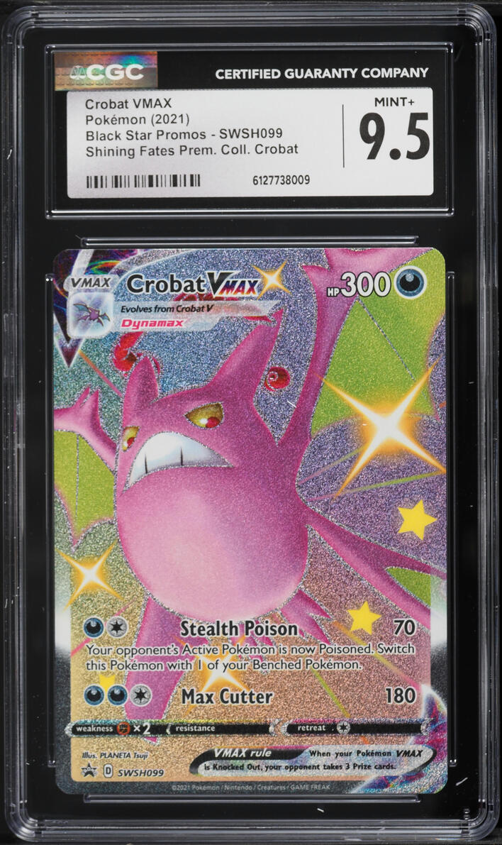 2021 Pokemon Sword & Shield Promo Shining Fates Full Art Crobat VMAX #SWSH099 CGC 9.5 MINT+