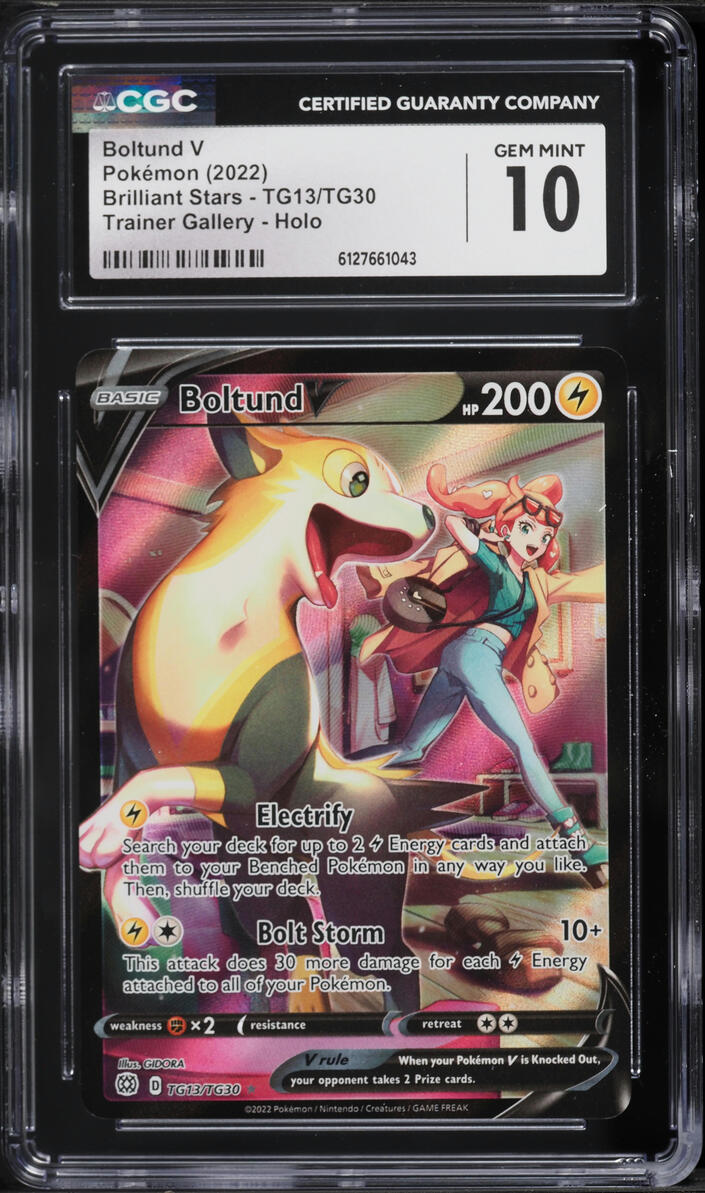 2022 Pokemon Sword & Shield Brilliant Stars CHR Boltund V #TG13 CGC 10 GEM MINT