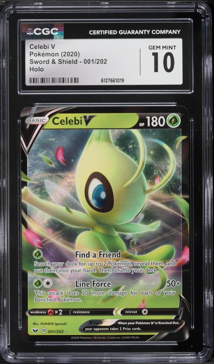 2020 Pokemon Sword & Shield Holo Celebi V #1 CGC 10 GEM MINT