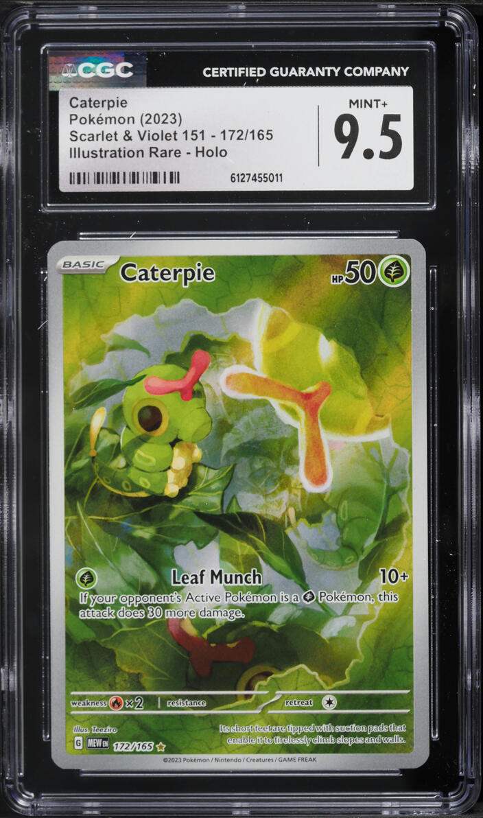 2023 Pokemon Scarlet & Violet 151 IR Caterpie #172 CGC 9.5 MINT+