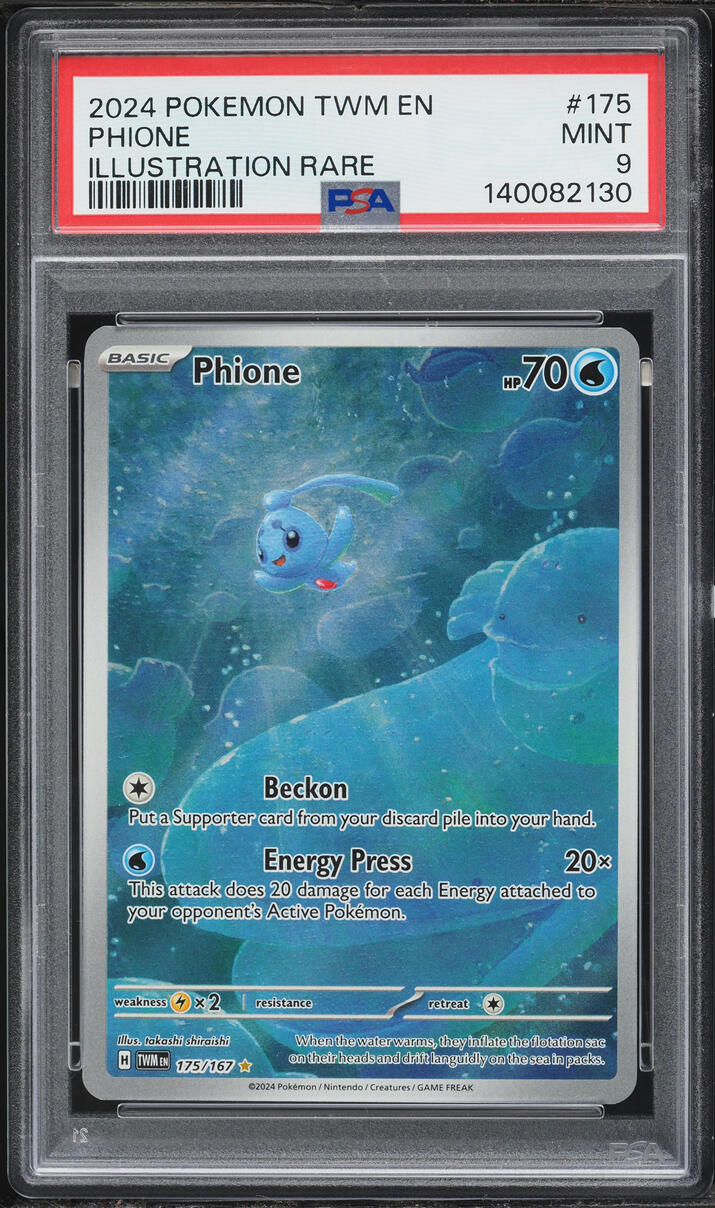 2024 Pokemon Scarlet & Violet Twilight Masquerade IR Phione #175 PSA 9 MINT