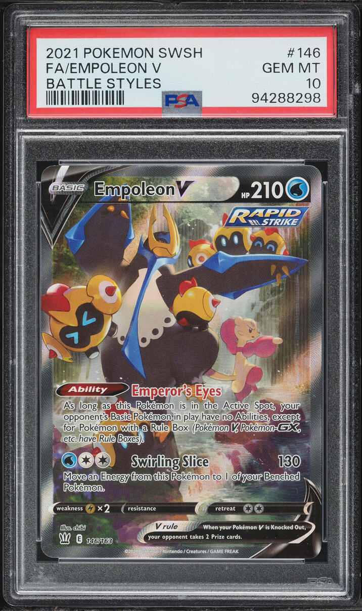 2021 Pokemon Sword & Shield Battle Styles Alt Art Empoleon V #146 PSA 10 GEM MINT