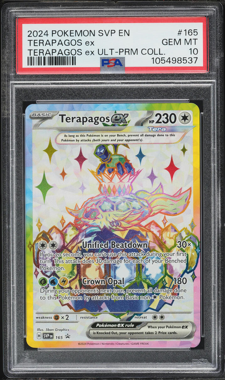 2024 Pokemon Scarlet & Violet Promo Ultra Premium Collection Full Art Terapagos ex #165 PSA 10