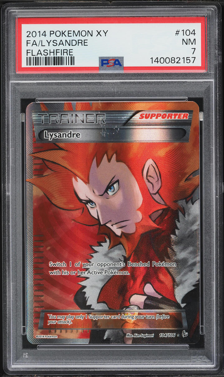2014 Pokemon XY Flashfire Full Art Lysandre #104 PSA 7 NRMT