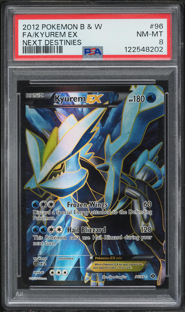 2012 Pokemon Black & White Next Destinies Full Art Kyurem EX #96 PSA 8 NM-MT