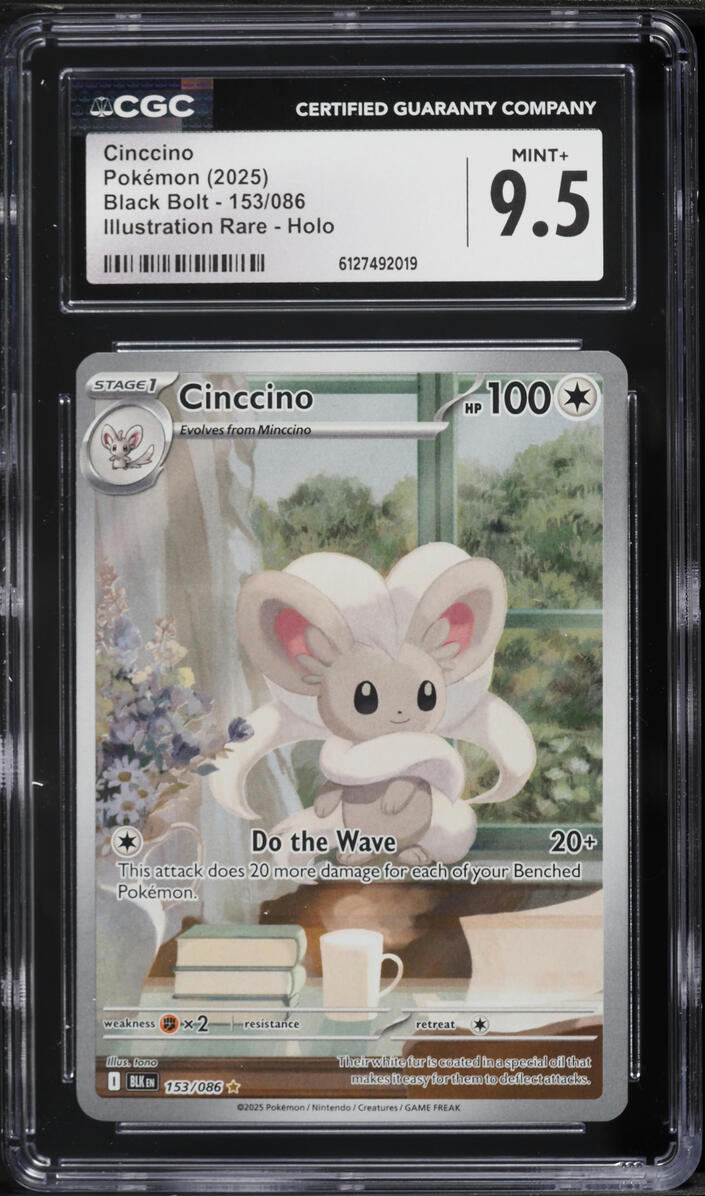 2025 Pokemon Scarlet & Violet Black Bolt IR Cinccino #153 CGC 9.5 MINT+