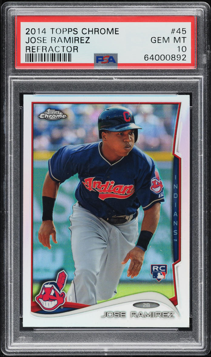 2014 Topps Chrome Refractor Jose Ramirez ROOKIE #45 PSA 10 GEM MINT on ...