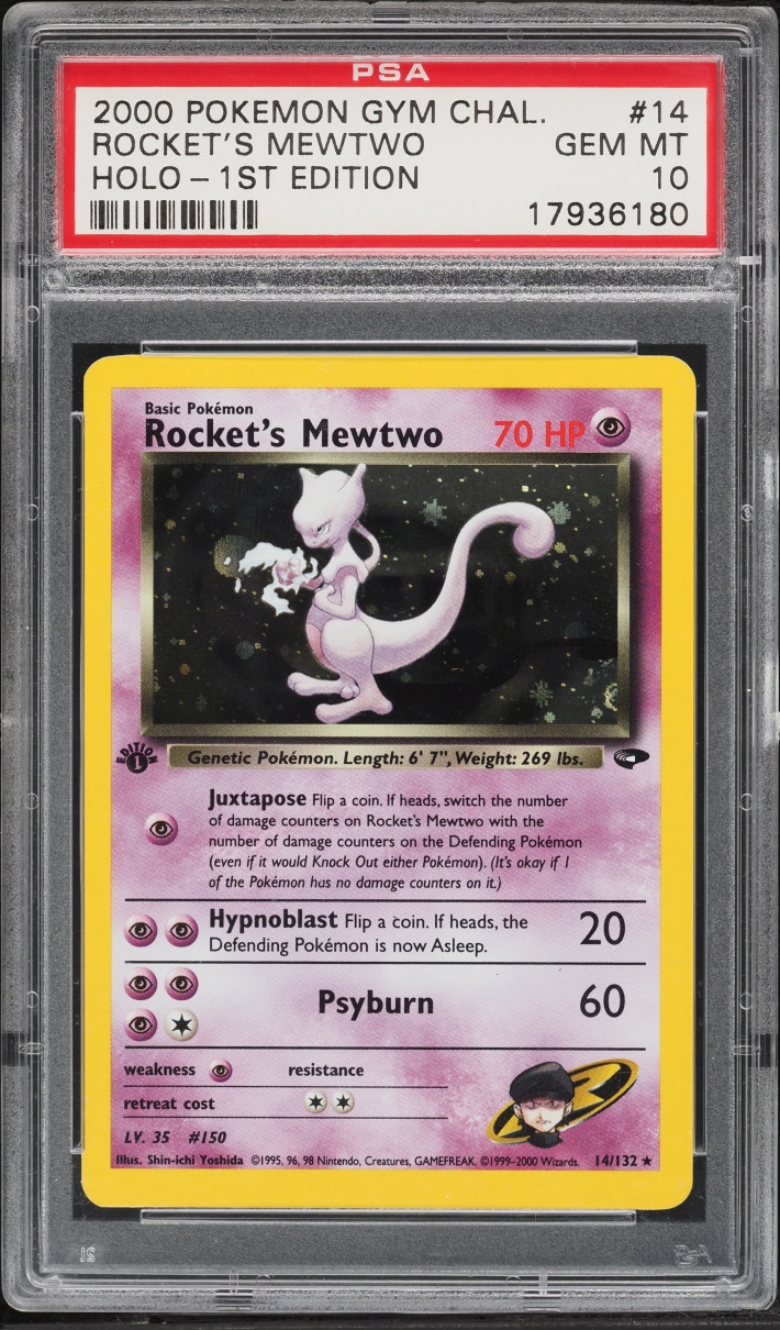 2000 Pokemon Gym Challenge 1st Edition Holo Rocket's Mewtwo #14 PSA 10 GEM MINT