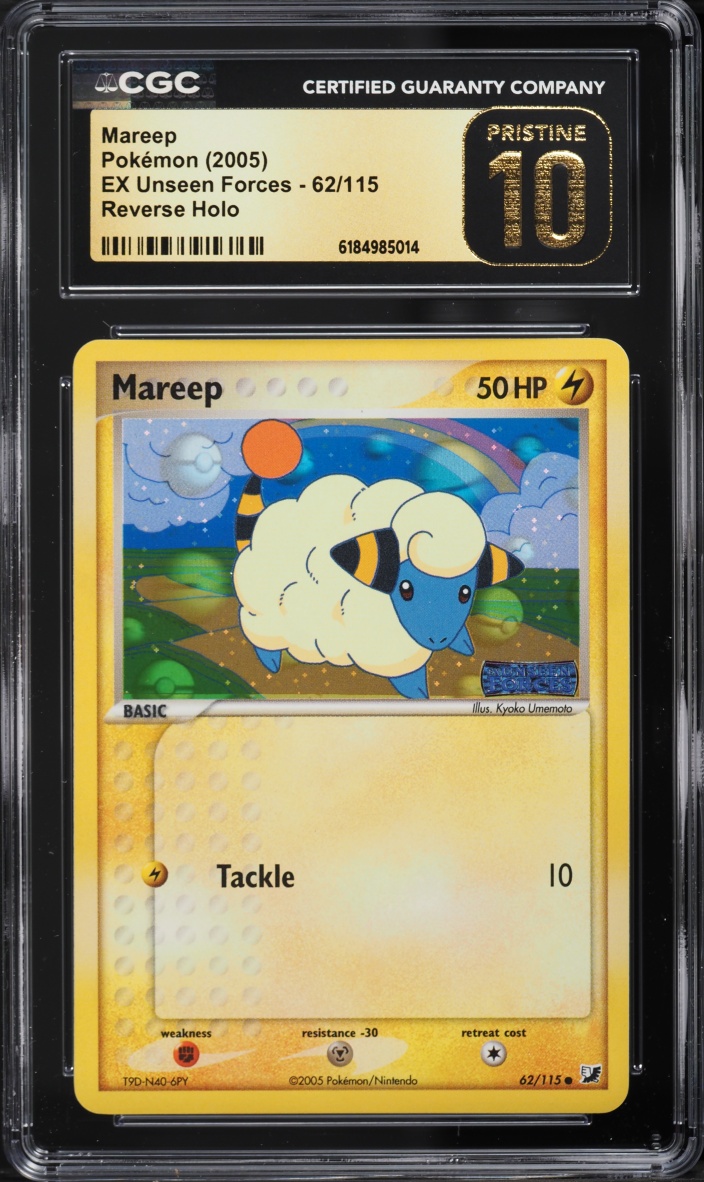 2005 Pokemon EX Unseen Forces Reverse Holo Mareep #62 CGC 10 PRISTINE