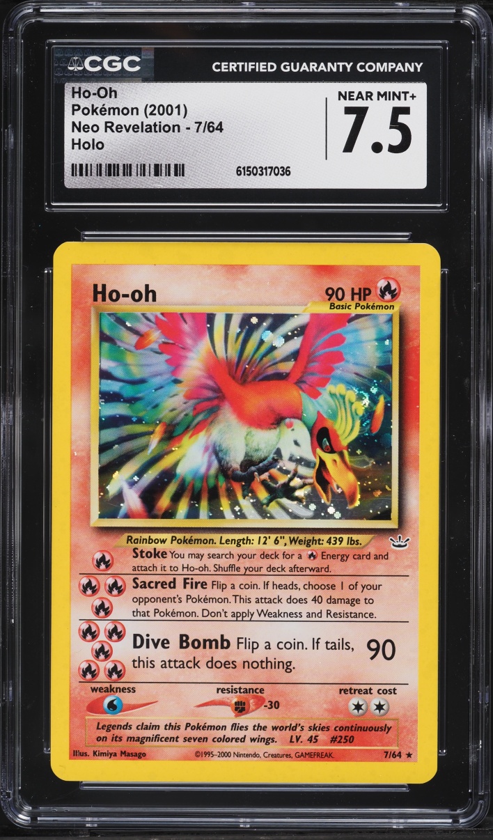 2001 Pokemon Neo Revelation Holo Ho-Oh #7 CGC 7.5 NRMT+