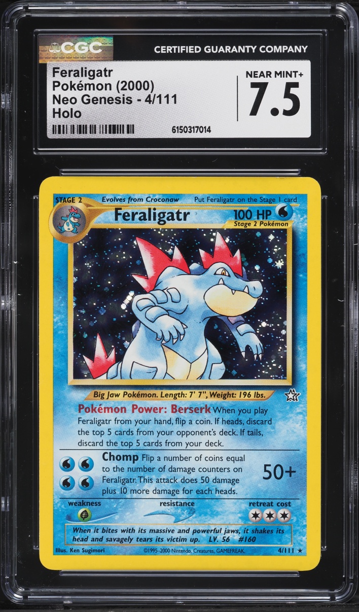2000 Pokemon Neo Genesis Holo Feraligatr #4 CGC 7.5 NRMT+