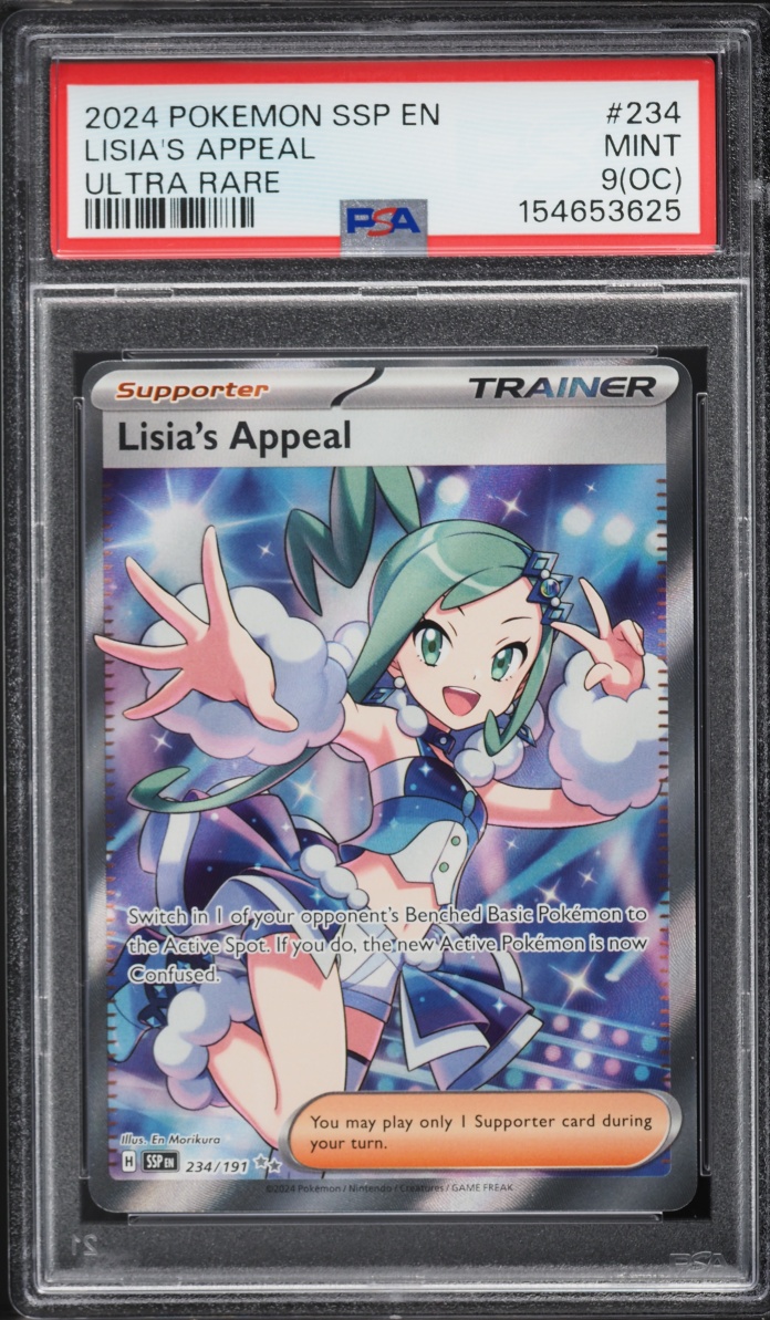 2024 Pokemon Scarlet & Violet Surging Sparks Full Art Lisia's Appeal #234 PSA 9 (OC) MINT