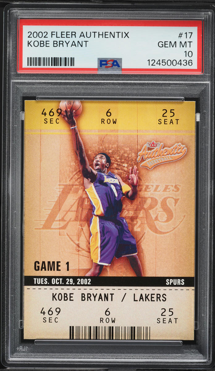 2002 Fleer Authentix Kobe Bryant #17 PSA 10 GEM MINT