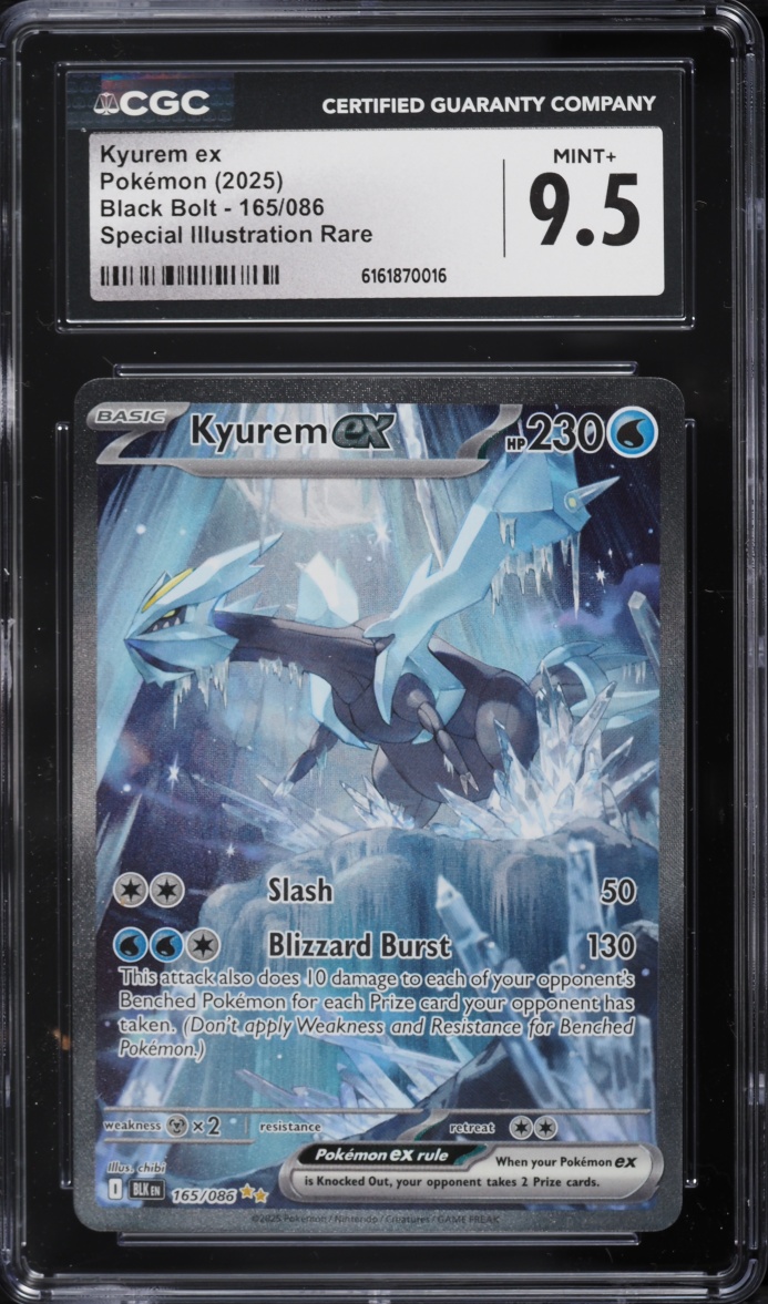 2025 Pokemon Scarlet & Violet Black Bolt SIR Kyurem EX #165 CGC 9.5 MINT+