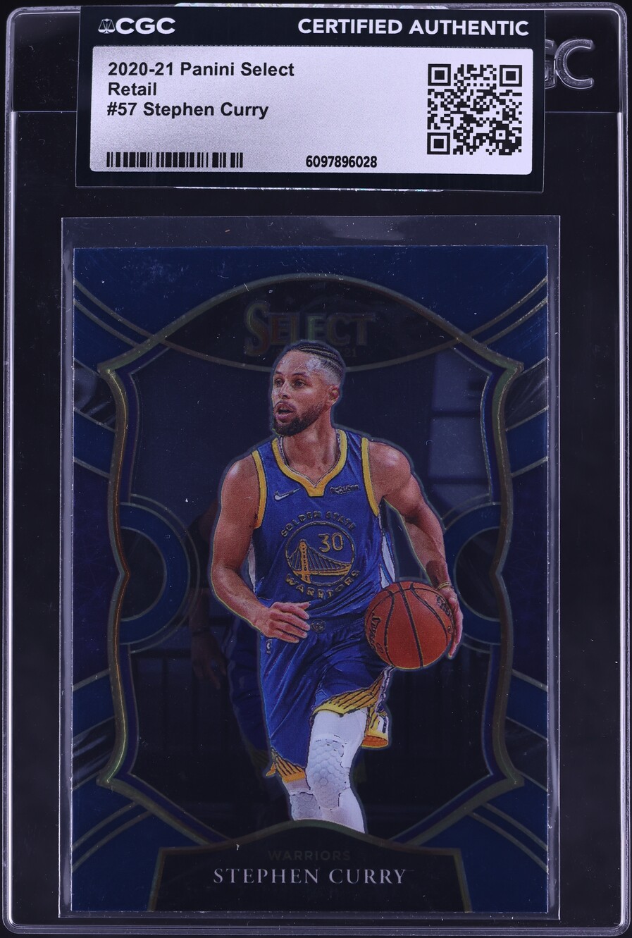 2020 Select Concourse Blue Prizm Stephen Curry #57 CGC AUTH