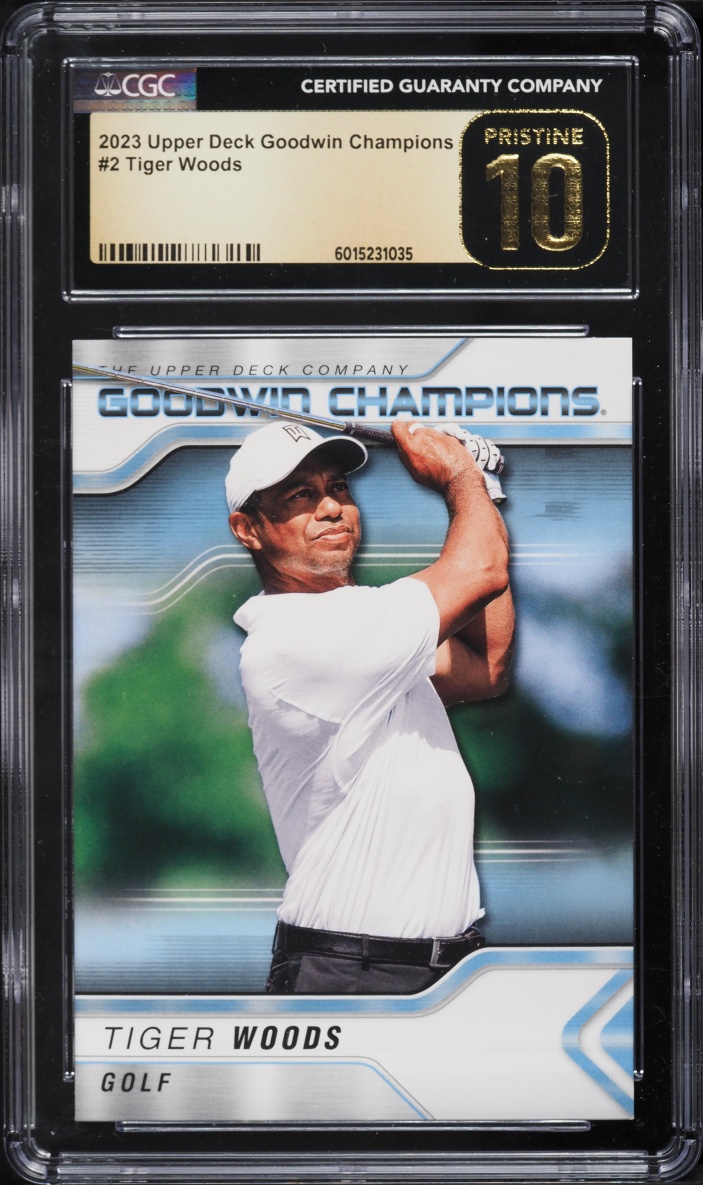 2023 Upper Deck Goodwin Champions Tiger Woods #2 CGC 10 PRISTINE