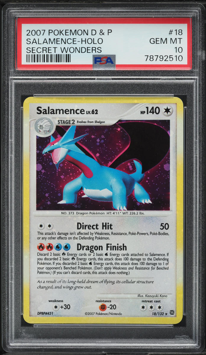 2007 Pokemon Diamond & Pearl Secret Wonders Holo Salamence #18 PSA 10 GEM MINT