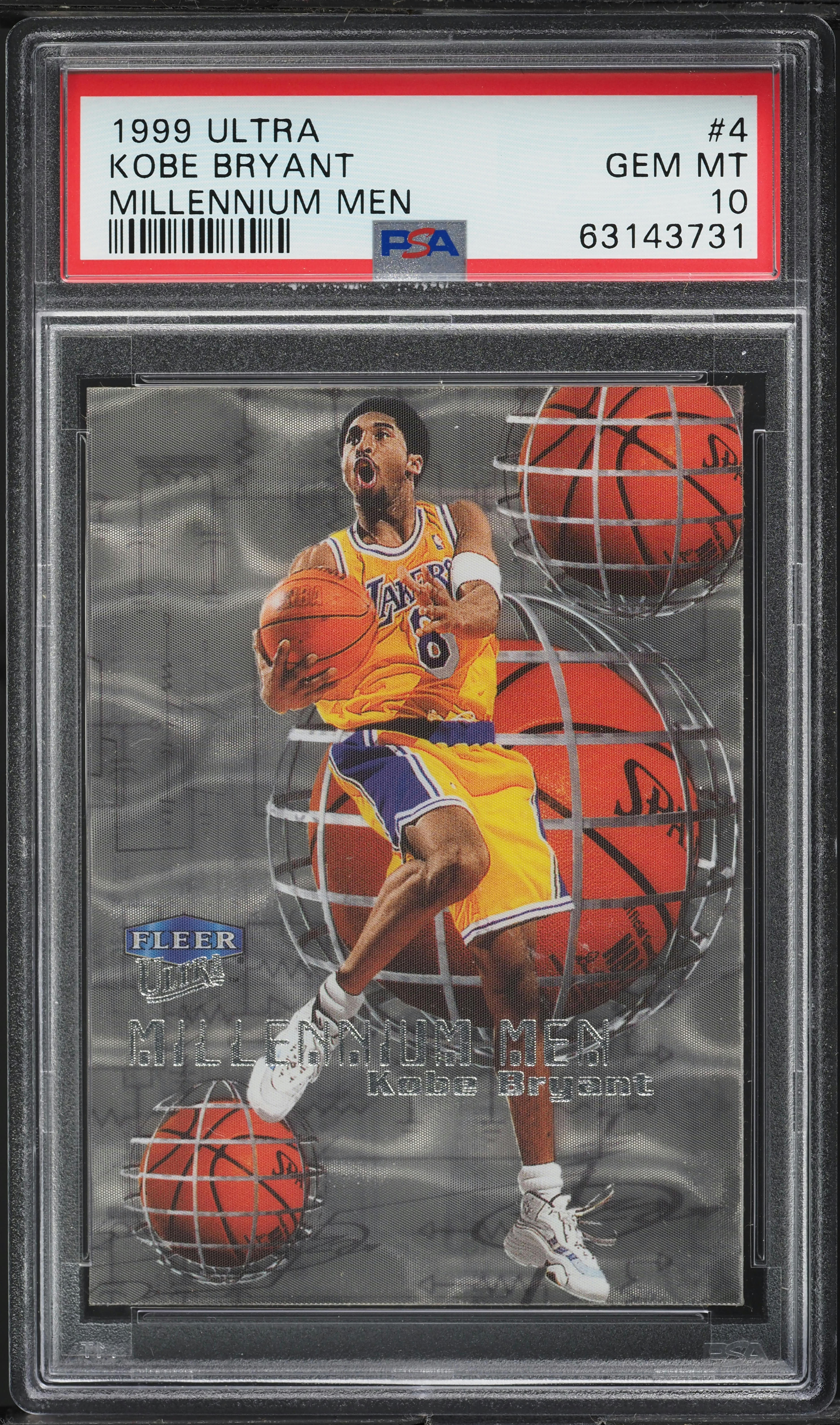 1999 Ultra Millennium Men Kobe Bryant /100 #4 PSA 10 GEM MINT on