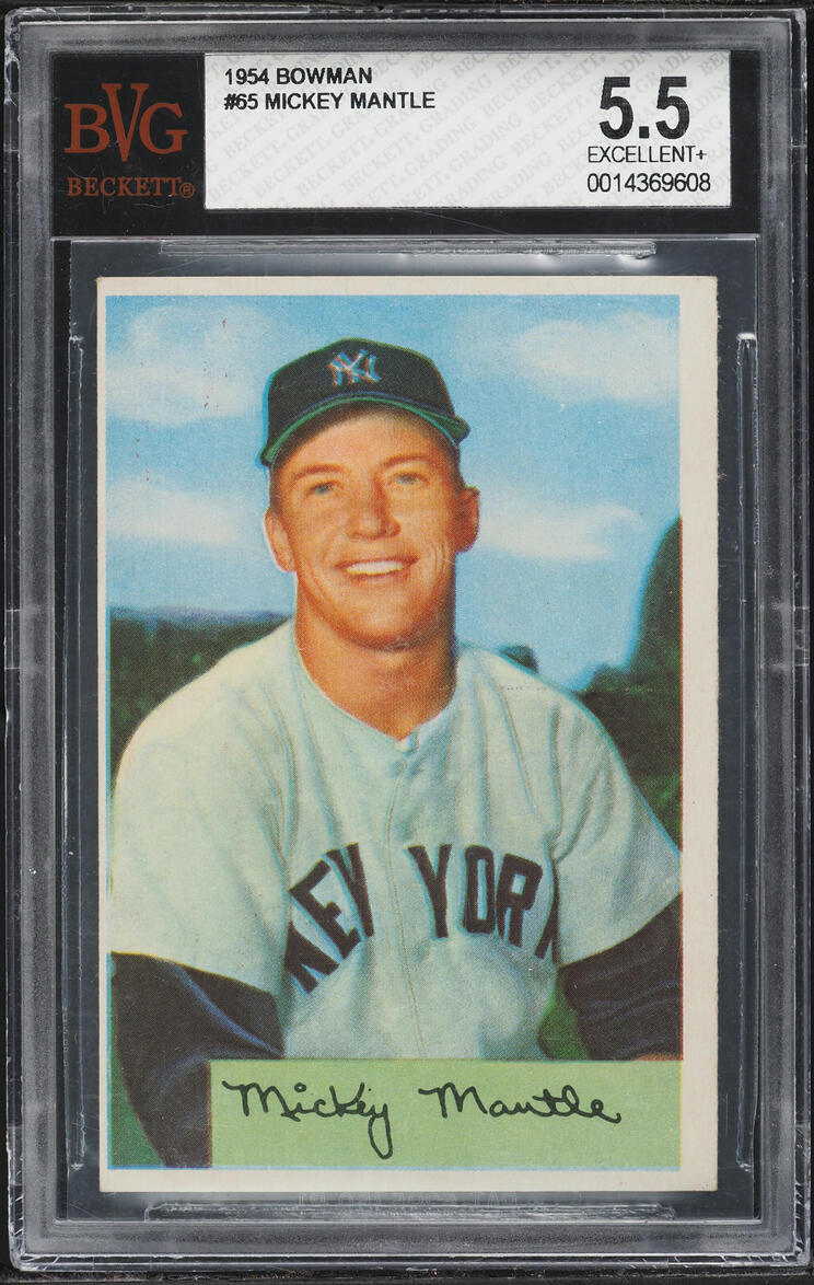 1954 Bowman Mickey Mantle #65 BVG 5.5 EX+