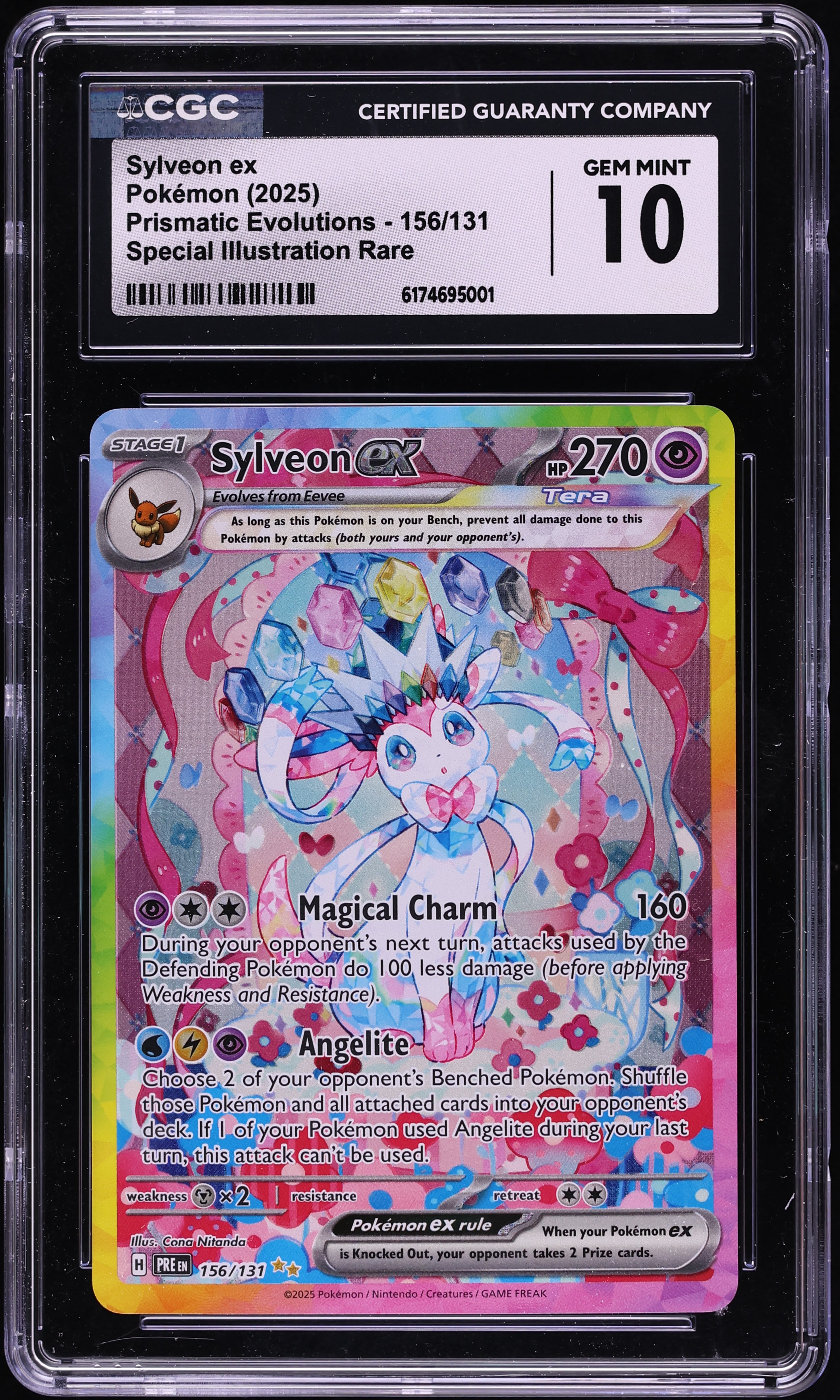 2025 Pokemon Scarlet & Violet Prismatic Evolutions SIR Sylveon ex #156 CGC 10 GEM MINT