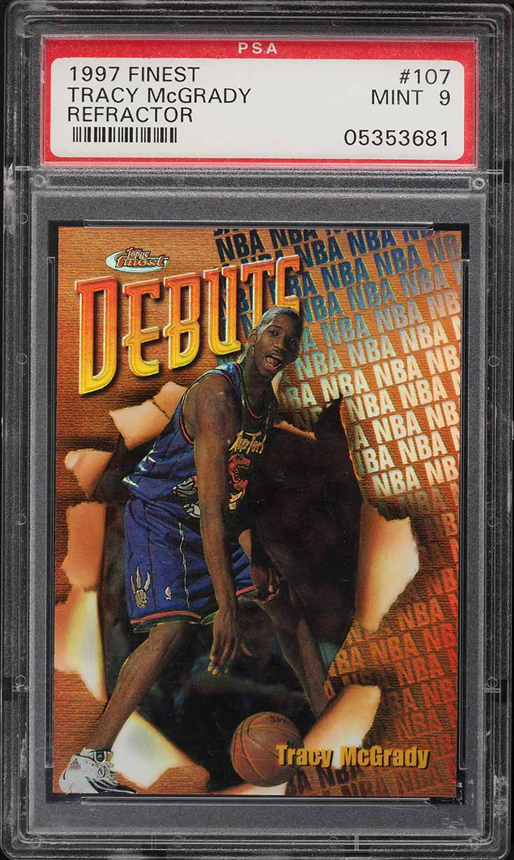 1997 Finest Refractor Tracy McGrady ROOKIE #107 PSA 9 MINT