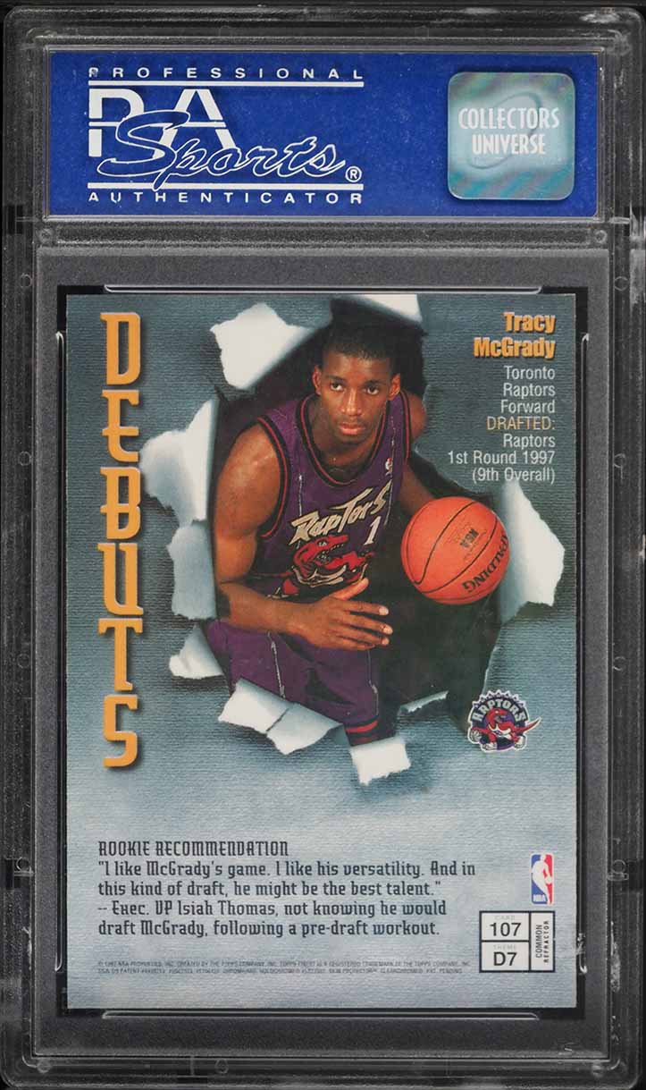 1997 Finest Refractor Tracy McGrady ROOKIE #107 PSA 9 MINT