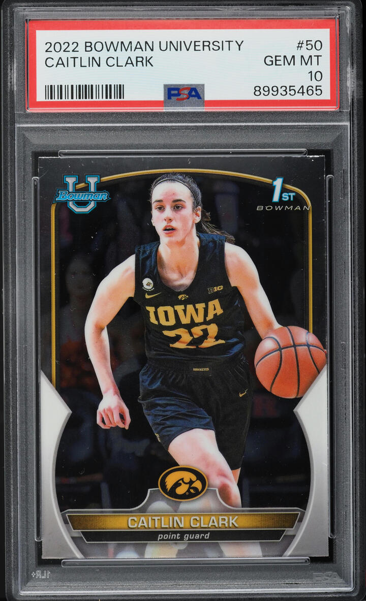 2022 Bowman Chrome University Caitlin Clark ROOKIE #50 PSA 10 GEM MINT