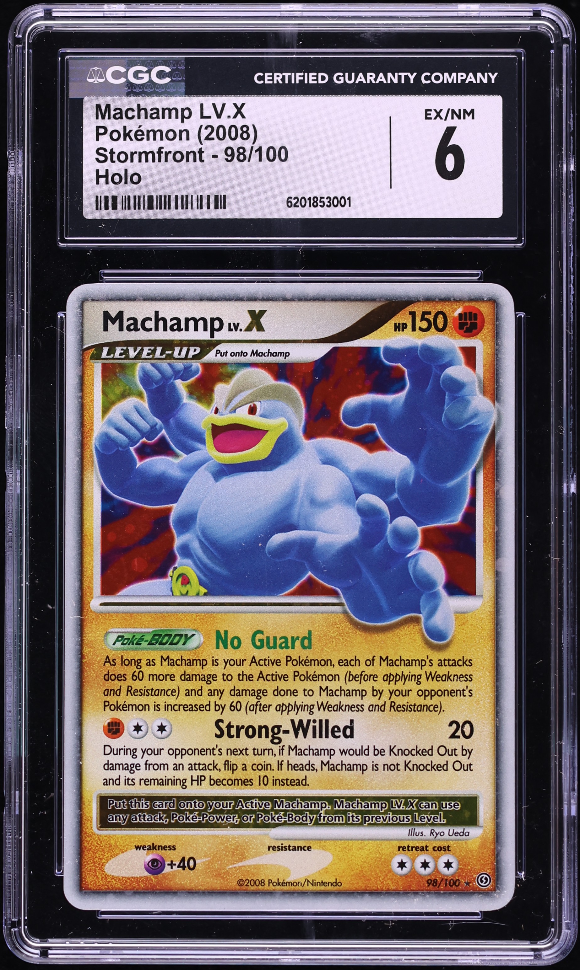 2008 Pokemon Diamond & Pearl Stormfront Holo Machamp Lv.X #98 CGC 6 EXMT