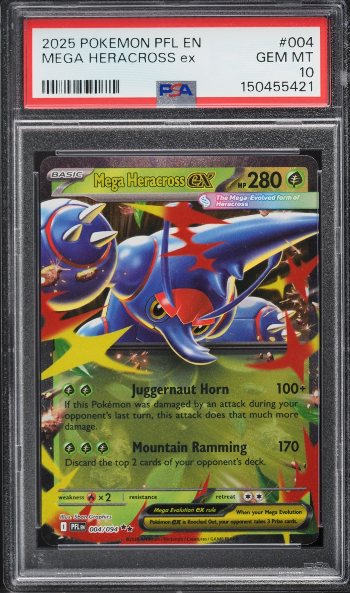 2025 Pokemon Mega Evolution Phantasmal Flames Holo Mega Heracross ex #4 PSA 10 GEM MINT