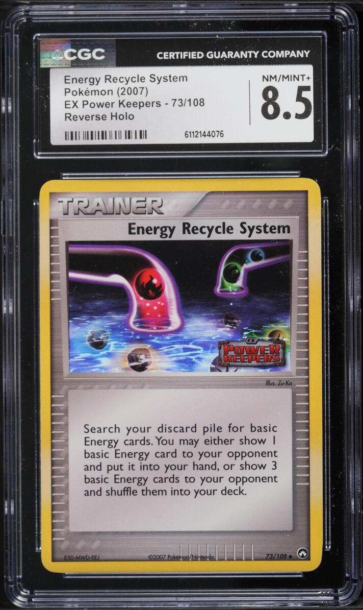 2007 Pokemon EX Power Keepers Reverse Holo Energy Recycle System #73 CGC 8.5 NM-MT+