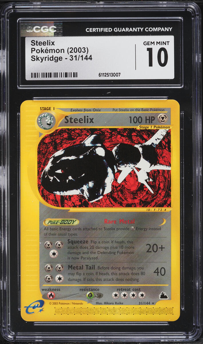 2003 Pokemon Skyridge Steelix #31 CGC 10 GEM MINT