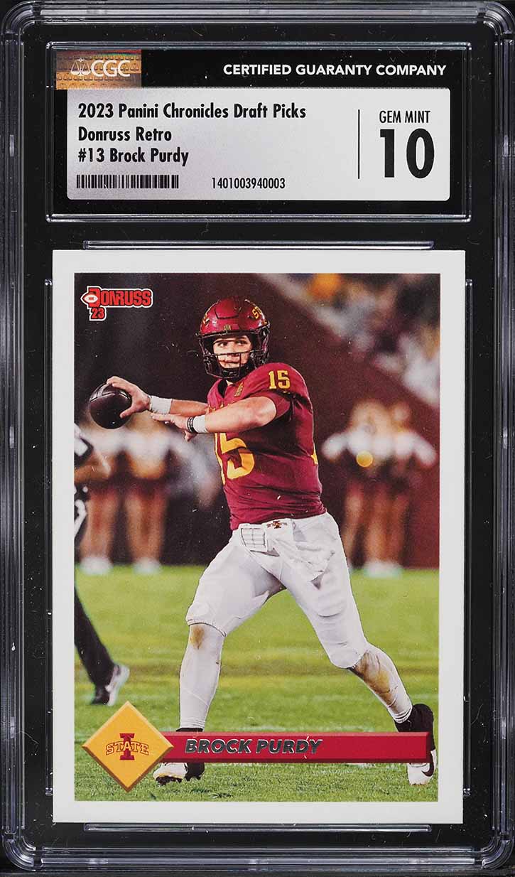 2023 Panini Chronicles Donruss Draft Retro Brock Purdy #13 CGC 10 GEM MINT