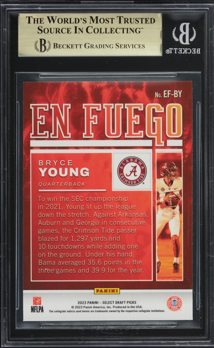 2023 Select Draft Picks En Fuego Bryce Young ROOKIE #EF-BY BGS 9.5 GEM MINT