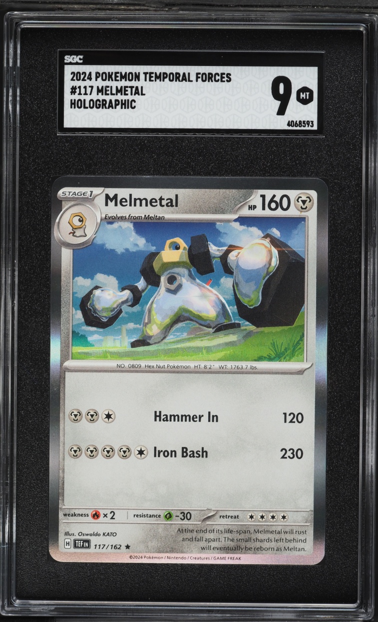 2024 Pokemon Scarlet & Violet Temporal Forces Holo Melmetal #117 SGC 9 MINT