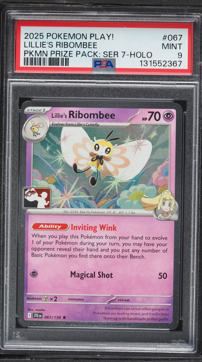 2025 Pokemon SV Journey Together Play! Prize Pack 7 Holo Lillie's Ribombee #67 PSA 9 MINT