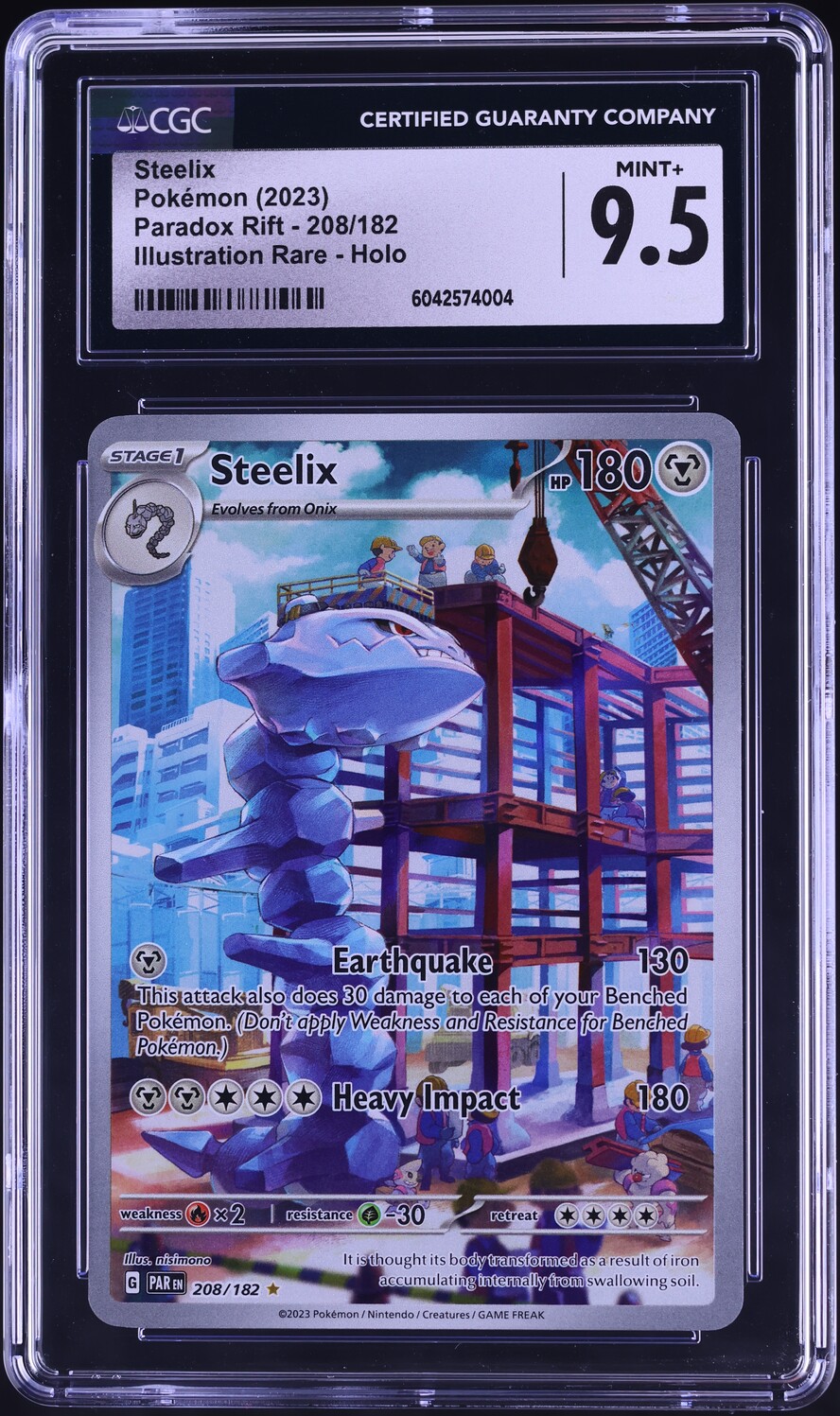 2023 Pokemon Scarlet & Violet Paradox Rift IR Steelix #208 CGC 9.5 ...