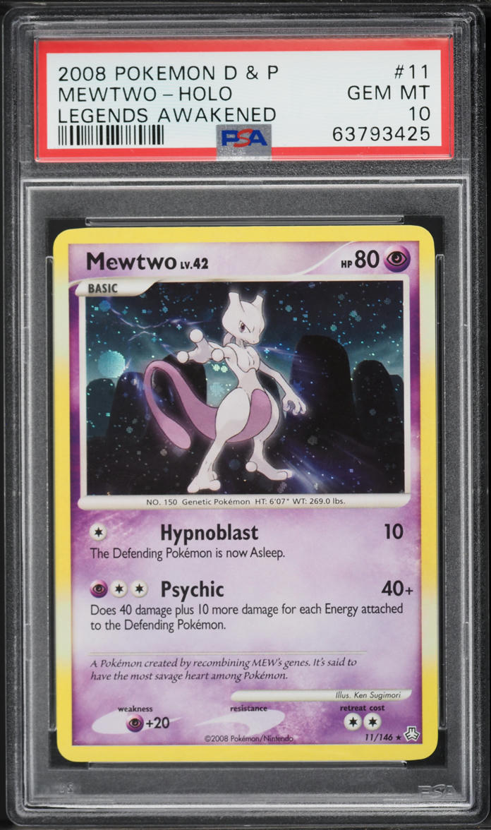 2008 Pokemon Diamond & Pearl Legends Awakened Holo Mewtwo #11 PSA 10 GEM MINT