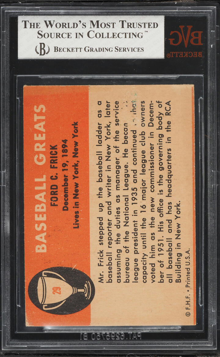 1961 Fleer Ford Frick #29 BVG 2 GD