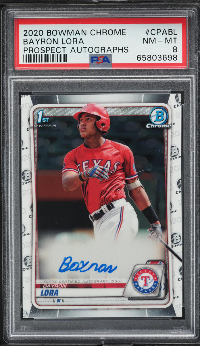 2020 Bowman Chrome Bayron Lora PROSPECT AUTO #CPA-BL PSA 8 NM-MT