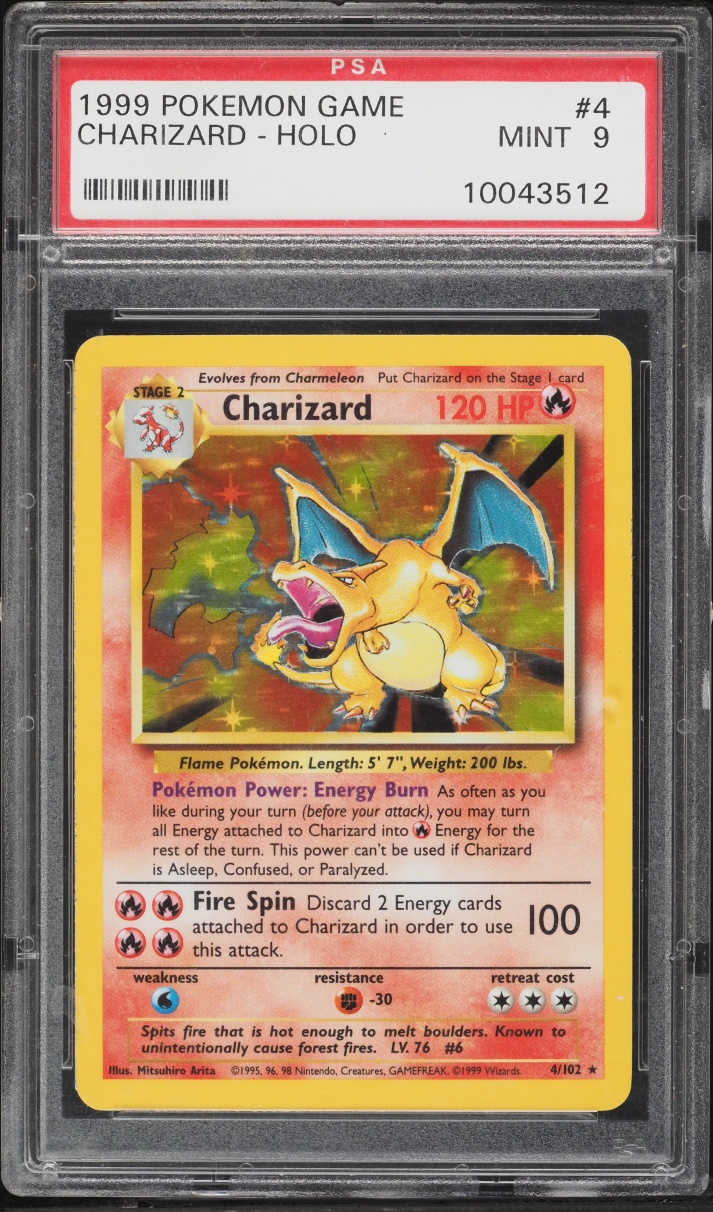 1999 Pokemon Base Set Holo Charizard #4 PSA 9 MINT